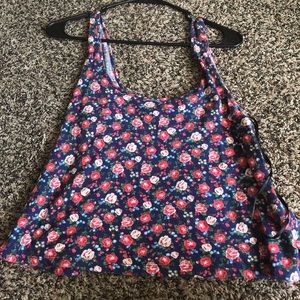 Crop floral tank top